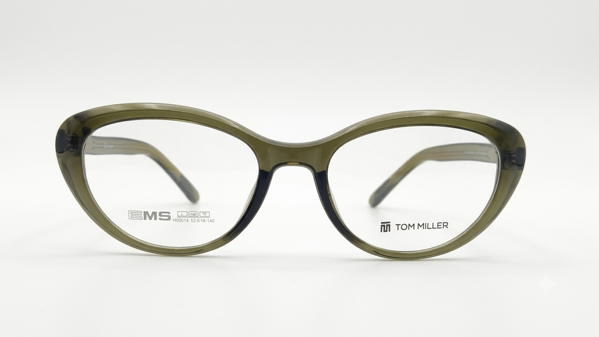 Tom Miller Designer Cat-Eye Optical Frame (Olive Green Tortoise) - H00014