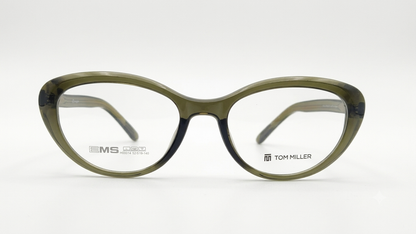 Tom Miller Designer Cat-Eye Optical Frame (Olive Green Tortoise) - H00014