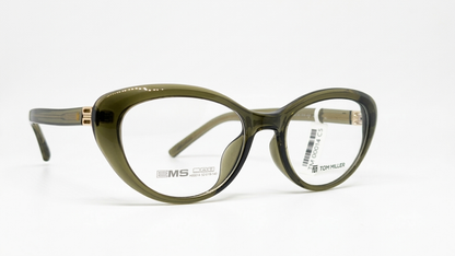 Tom Miller Designer Cat-Eye Optical Frame (Olive Green Tortoise) - H00014